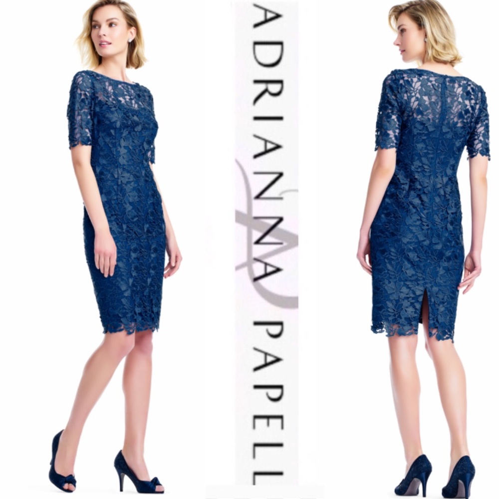 Adrianna Papell floral lace sheath dress